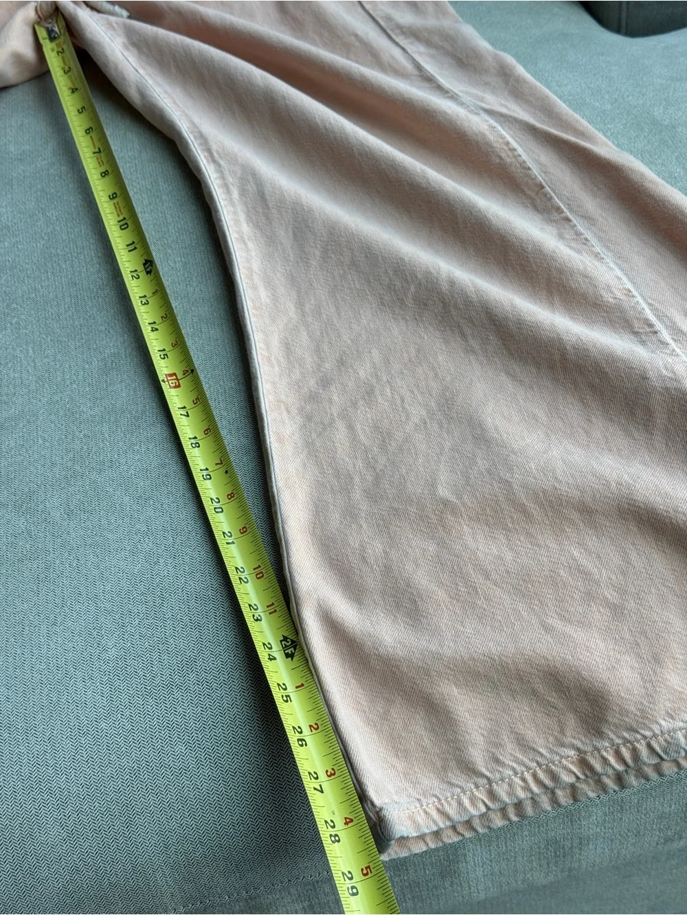 Pilcro Adi Pull On Wide Leg Mid Rise Drawstring Pants in Peach Medium